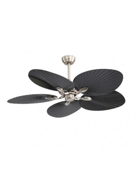 Ventilador  Dc Chaw 24w 2950lm Niquel/negro 5asp.6vel.132d  C/remoto, Memoria Y Temp.3000-4000-6000k