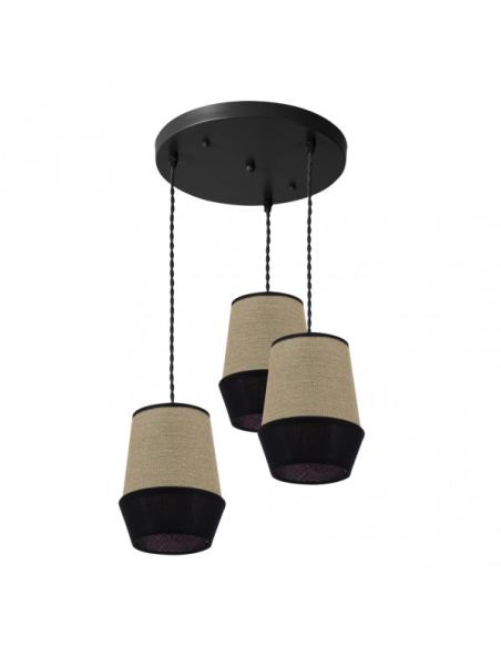 Plafon Campana 3xe27 Saco/negro Regx36x36 Cm