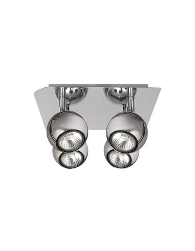 Plafon Foco Dali Cromo 4xgu10 Bomb. Halog. Incl.14x25x25