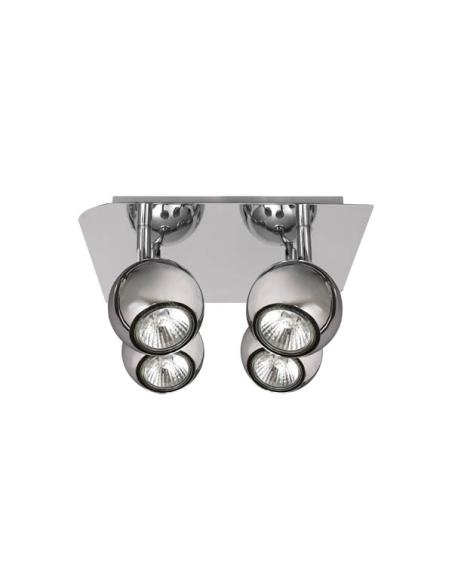 Plafon Foco Dali Cromo 4xgu10 Bomb. Halog. Incl.14x25x25