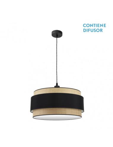 Colgante Kandy 3xe27 Natural/negro Regx60x60 Cm