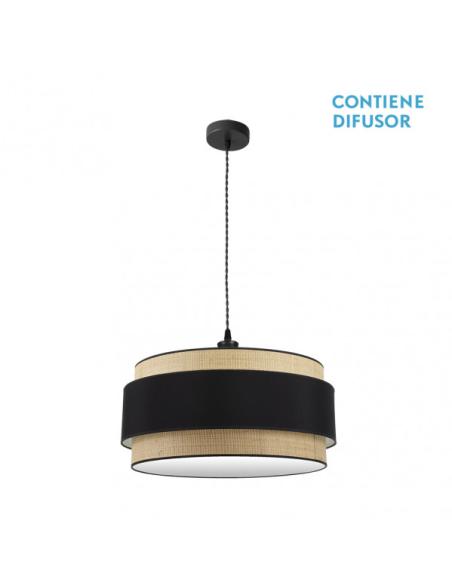 Colgante Kandy 3xe27 Natural/negro Regx60x60 Cm