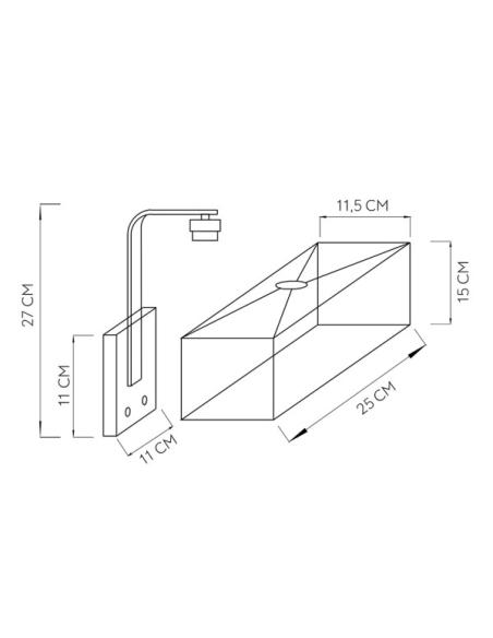 Aplique  1xe27 Y Puerto Usb Agatha Cuero/Pant.beis 27x25x15cm Con Interruptor
