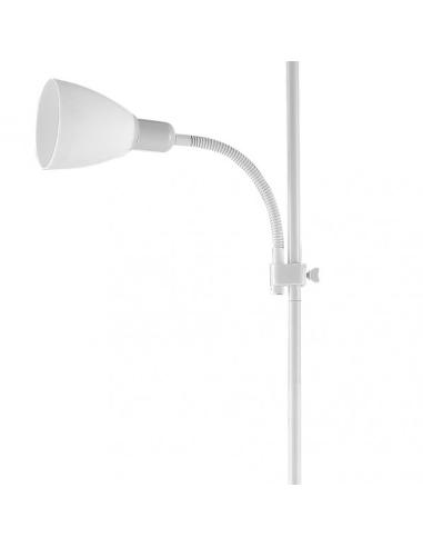 Pie De Salon Rilon 1xe27+1xe14 C/lector Blanco  Pantalla Blanca 175,5x40x40 Cm