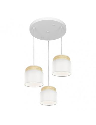 Plafon Kandy 3xe27 Natural/blanco Regx39x39 Cm