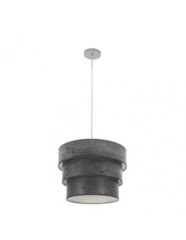 Colgante Triple Smile 1xe27 Cromo/Madera Negra Regx40x40 Cm