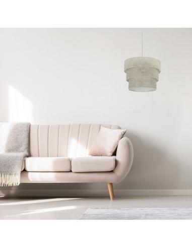 Colgante Triple Smile 1xe27 Cromo/cemento Gris Regx40x40 Cm