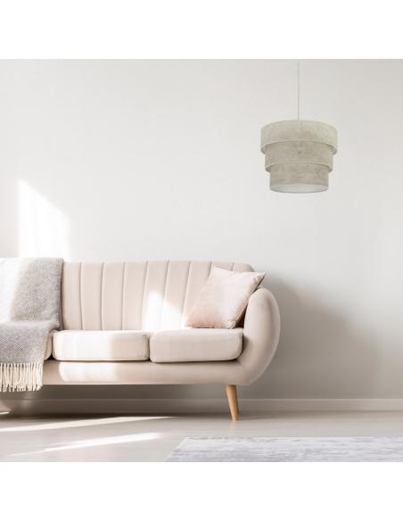 Colgante Triple Smile 1xe27 Cromo/cemento Gris Regx40x40 Cm
