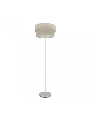 Pie Salon Doble Smile 1xe27 Cromo/cemento Gris 162x40x40 Cm