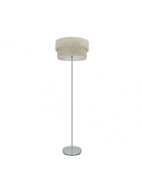 Pie Salon Doble Smile 1xe27 Cromo/cemento Gris 162x40x40 Cm