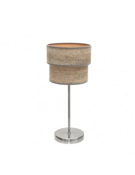 Sobremesa Doble Smile 1xe14 Niquel/madera Gris 44x18x18 Cm