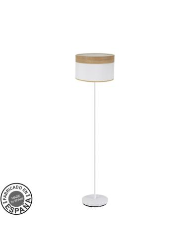 Pie Salon Cloe 1xe27 Blanco/blanca-madera Clara 162x40x40 cm