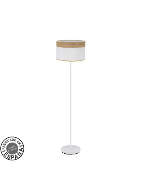 Pie Salon Cloe 1xe27 Blanco/blanca-madera Clara 162x40x40 cm