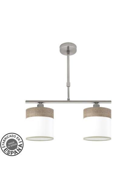 Lampara Cloe 2xe14 Niquel/blanca-madera Gris Regx43x14 cm