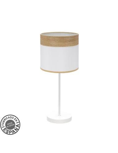 Sobremesa Cloe 1xe14 Blanco/blanca-madera Clara 42x18x18 cm