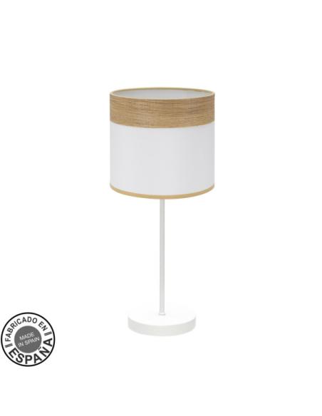 Sobremesa Cloe 1xe14 Blanco/blanca-madera Clara 42x18x18 cm