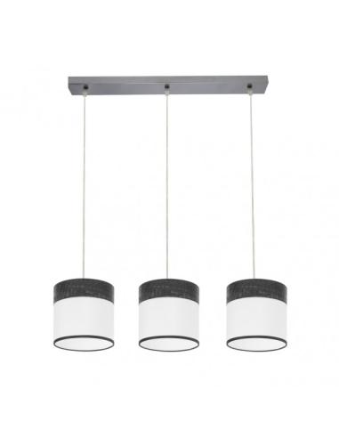 Regleta Cloe 3xe27 Cromo/blanca-madera Negra Regx60x16 cm