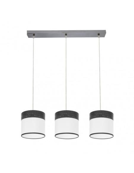 Regleta Cloe 3xe27 Cromo/blanca-madera Negra Regx60x16 cm
