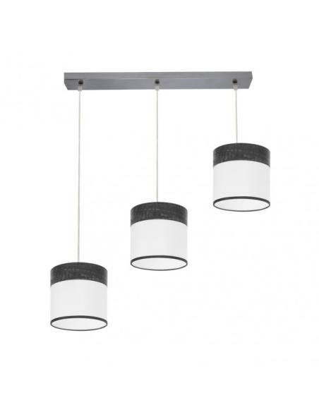 Regleta Cloe 3xe27 Cromo/blanca-madera Negra Regx60x16 cm