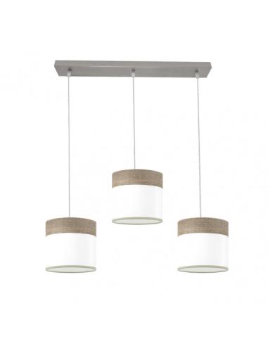Regleta Cloe 3xe27 Niquel/blanca-madera Gris Regx60x16 cm