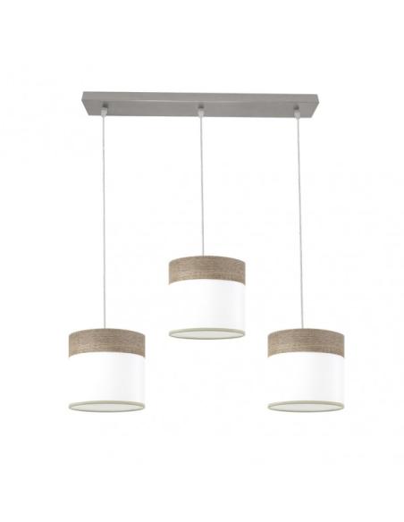 Regleta Cloe 3xe27 Niquel/blanca-madera Gris Regx60x16 cm
