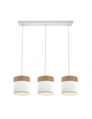 Regleta Cloe 3xe27 Blanco/blanca-madera Clara Regx60x16 cm