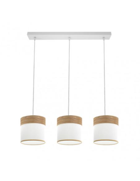 Regleta Cloe 3xe27 Blanco/blanca-madera Clara Regx60x16 cm
