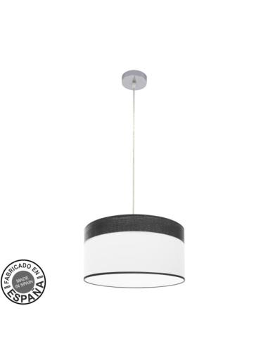 Colgante Cloe 1xe27 Cromo/blanca-madera Negra Regx40x40 cm