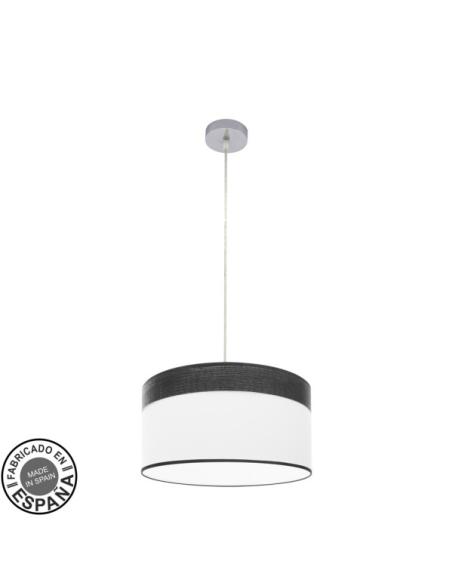 Colgante Cloe 1xe27 Cromo/blanca-madera Negra Regx40x40 cm