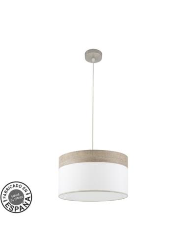 Colgante Cloe 1xe27 Niquel/blanca-madera Gris Regx40x40 cm