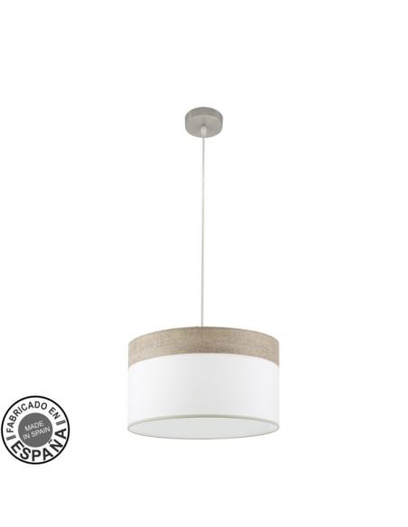 Colgante Cloe 1xe27 Niquel/blanca-madera Gris Regx40x40 cm