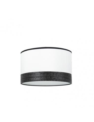 Pantalla Pie Salon Cloe E27 Blanca/madera-negra 40dx40dx20h