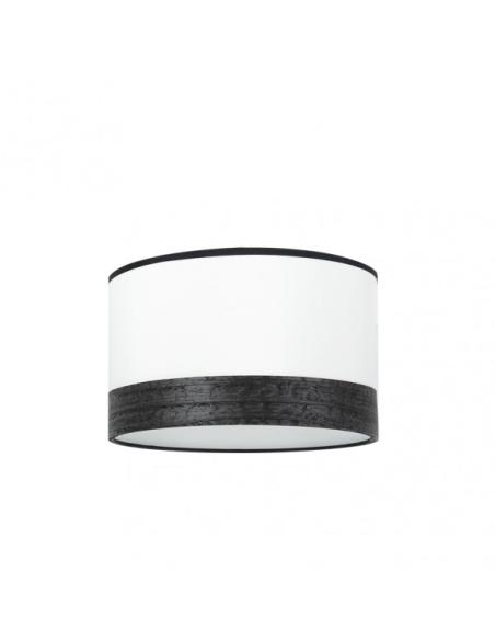 Pantalla Pie Salon Cloe E27 Blanca/madera-negra 40dx40dx20h