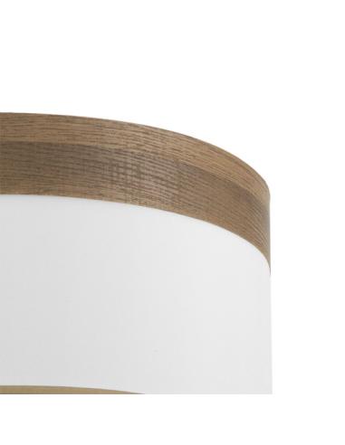 Pantalla Pie Salon Cloe E27 Blanca/madera-oscura  40dx40dx20h