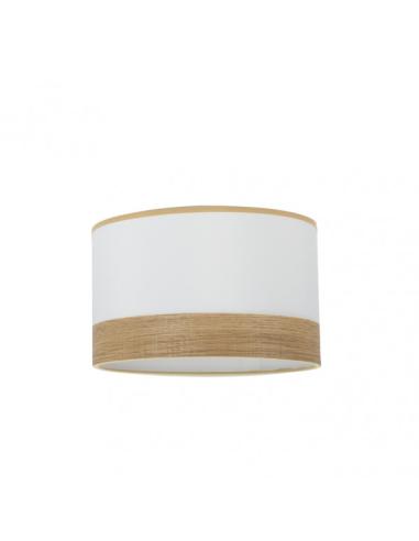 Pantalla Pie Salon Cloe E27 Blanca/madera-clara 40dx40dx20h