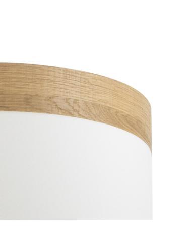 Pantalla Pie Salon Cloe E27 Blanca/madera-clara 40dx40dx20h