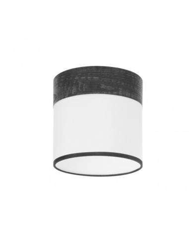 Pantalla Lampara Cloe E14 Blanca/madera-negra 14dx14dx14h