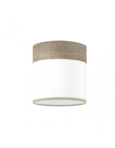 Pantalla Lampara Cloe E14 Blanca/madera-gris 14dx14dx14h