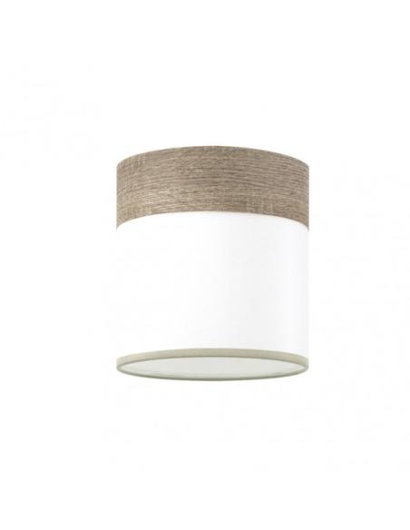 Pantalla Lampara Cloe E14 Blanca/madera-gris 14dx14dx14h
