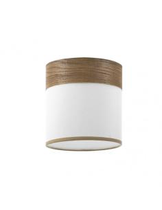 Pantalla Lampara Cloe E14 Blanca/madera-oscura 14dx14dx14h