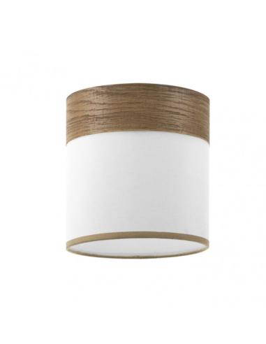 Pantalla Regl/plaf Cloe E27 Blanca/madera-oscura 16dx16dx16h