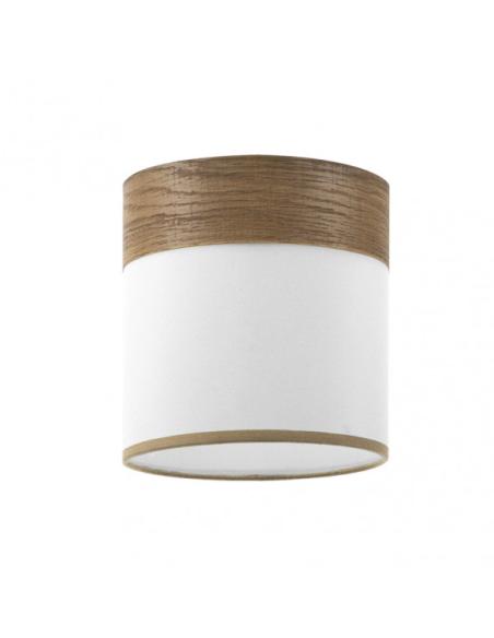 Pantalla Regl/plaf Cloe E27 Blanca/madera-oscura 16dx16dx16h
