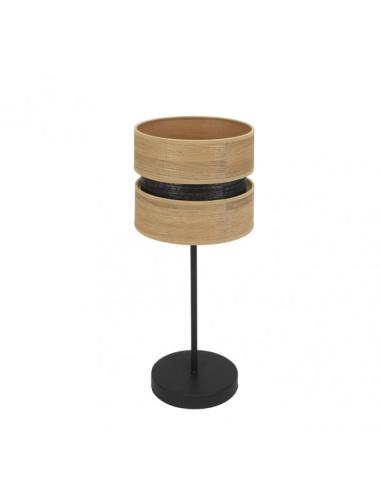 Sobremesa Colet 1xe14 Negro/madera Clara 43x18x18 Cm