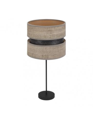 Sobremesa Alto Colet 1xe27 Negro/madera Gris 61x30x30 Cm