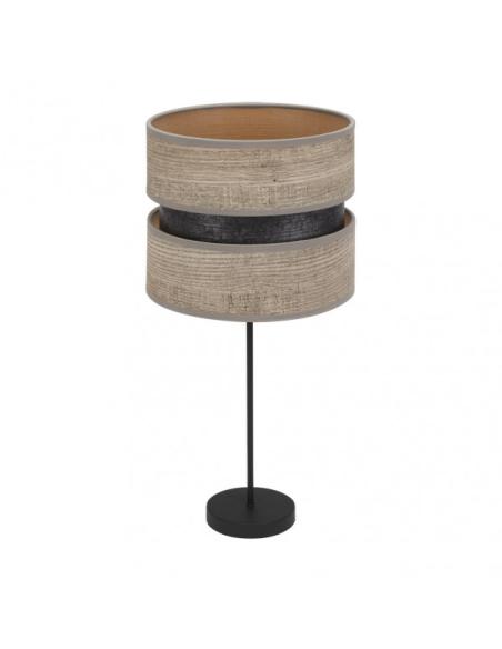 Sobremesa Alto Colet 1xe27 Negro/madera Gris 61x30x30 Cm