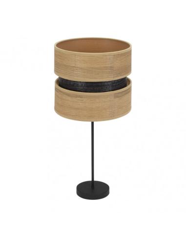 Sobremesa Alto Colet 1xe27 Negro/madera Clara 61x30x30 Cm