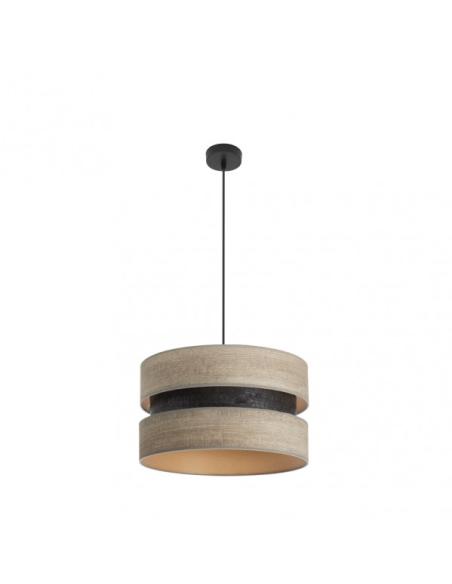 Colgante Colet 1xe27 Negro/madera Gris Regx40x40 Cm
