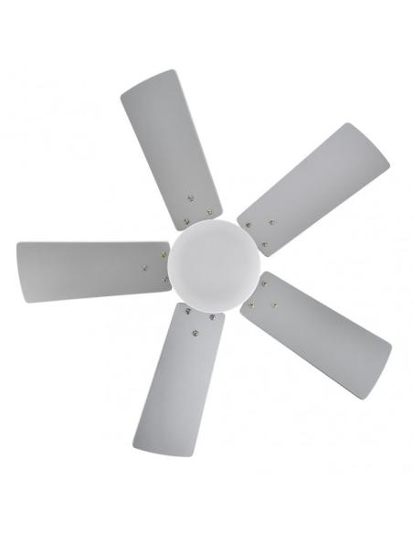 Ventilador Dc Marta 36w Niquel 5 Aspas Rev. Haya/plata  41x76d 3060lm C/ Remoto, Memoria Y Temporizador 3000k,4000k,6000k