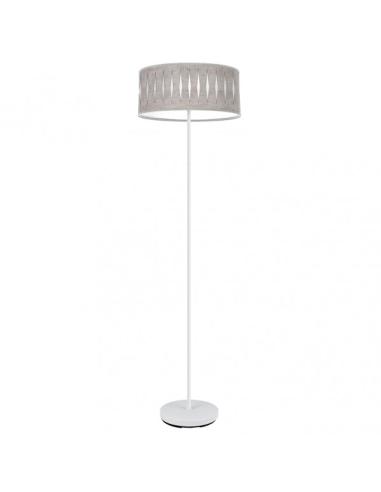 Pie Salon Piron 1xe27 Blanco/cemento Gris 165x40x40 Cm