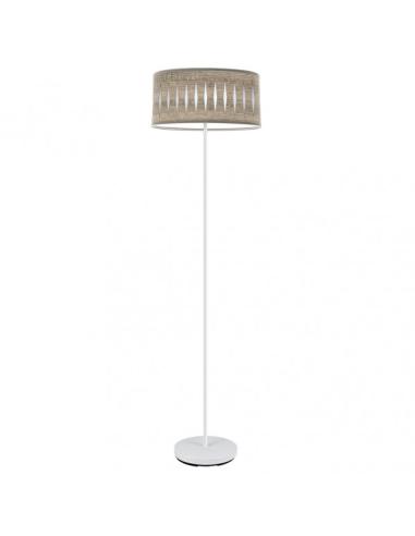 Pie Salon Piron 1xe27 Blanco/madera Gris 165x40x40 Cm